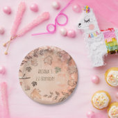 Glitter Fall Leaves Winter Golden Autumn Papieren Bordje (Feest)