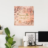 Glitter Fall Leaves Winter Golden Autumn Poster (Thuiskantoor)