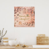 Glitter Fall Leaves Winter Golden Autumn Poster (Keuken)