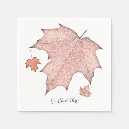 Glitter Fall Leaves Winter Golden Autumn Servetten (Voorkant)