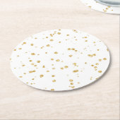 Glitter Faux Gold Confetti Bruiloft Receptie Party Ronde Kartonnen Onderzetter (Gebogen)