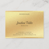 Glitter Faux Gold Hand Script Elegante kalligrafie Visitekaartje (Achterkant)