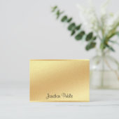 Glitter Faux Gold Hand Script Elegante kalligrafie Visitekaartje (Staand voorkant)