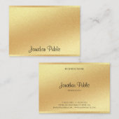 Glitter Faux Gold Hand Script Elegante kalligrafie Visitekaartje (Voorkant / Achterkant)