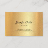 Glitter Faux Gold Hand Script Elegante kalligrafie Visitekaartje (Achterkant)