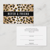 Glitter faux gold luxe luipaard Verwijzing Klant Visitekaartje (Voorkant / Achterkant)