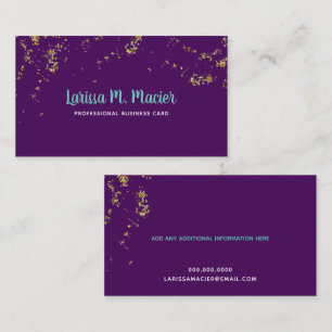 glitter . faux gold stippen + handgeschreven naam  visitekaartje