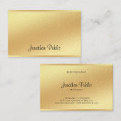 Glitter Faux Gold Uitstekende look Hand Script Chi Visitekaartje (Voorkant / Achterkant)