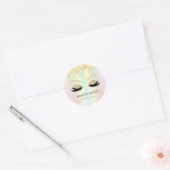 Glitter Faux Lashes, Gold Drives Holographic Ronde Sticker (Envelop)