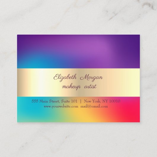 Glitter Faux Lashes Ombre Holographic Loyalty Card (Achterkant)