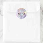 Glitter Faux Lashes, Roos Gold Drivers Holographic Ronde Sticker (Tas)
