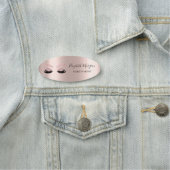 Glitter Faux Lashes, Roos Gold Makeup Naamplaatje (In situ)