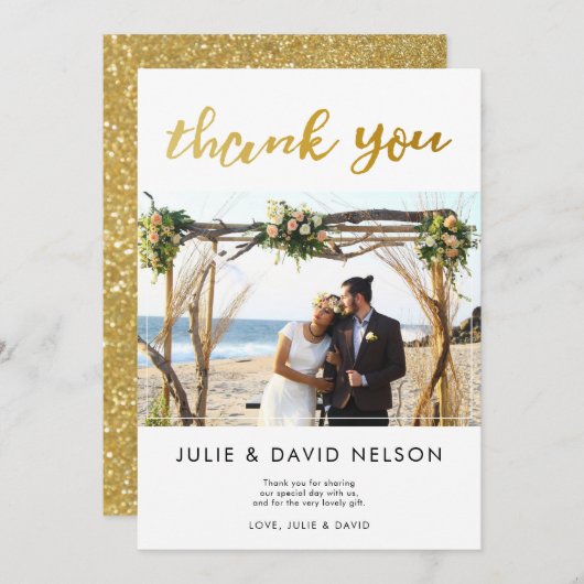 glitter faux vuil bedankt feestdagenkaart (Voorkant / Achterkant)