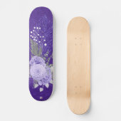 Glitter Feathers en Paarse Rozen Dd Brand Persoonlijk Skateboard (Voorkant)