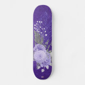 Glitter Feathers en Paarse Rozen Dd Brand Persoonlijk Skateboard (Voorkant)