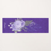 Glitter Feathers en Paarse Rozen Yogamat (Achterkant (horizontaal))