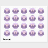 Glitter Feet Baby shower Favor Bedankt Paars Ronde Sticker (Vel)