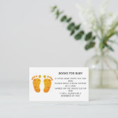 Glitter Feet Boeken voor Baby shower Informatiekaartje (Staand voorkant)