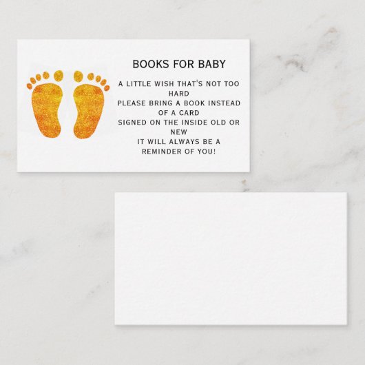 Glitter Feet Boeken voor Baby shower Informatiekaartje (Voorkant / Achterkant)