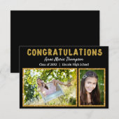 Glitter Felicitaties-3x5Afstuderen Aankondiging (Voorkant / Achterkant)