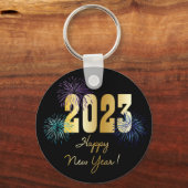 Glitter Fireworks 2023 Happy New Year Sleutelhanger (Voorkant)
