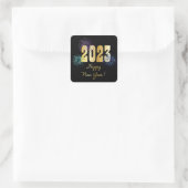 Glitter Fireworks 2023 Happy New Year Vierkante Sticker (Tas)