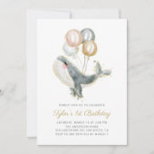 Glitter First Birthday Party Kaart (Voorkant)