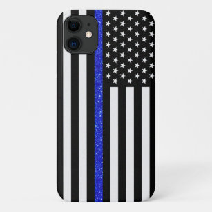 Glitter Flag van de politie van de Thin Blue Line Case-Mate iPhone Case