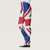 Glitter Flag van UK Londen Britse stijlvolle Mode Leggings (Links)