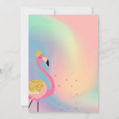Glitter Flamingo, Pastel Colorful Holographic Kaart (Achterkant)
