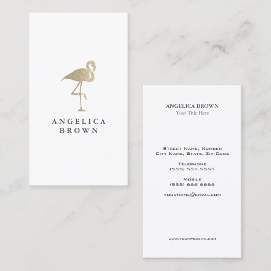 Glitter Flamingo Visitekaartje (Voorkant / Achterkant)