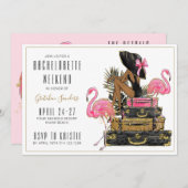 Glitter Flamingo vrijgezellenfeest weekend Kaart (Voorkant / Achterkant)