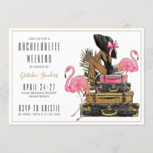 Glitter Flamingo vrijgezellenfeest weekend Kaart