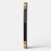 Glitter Fleur de Lis Gold Black Franse Jouw naam Case-Mate iPhone Case (Achterkant / Links)