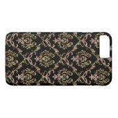 Glitter Floral Baroque Dammaskers Case-Mate iPhone Case (Achterkant (Horizontaal))
