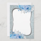 Glitter Floral Blank Invitation Kaart (Voorkant)