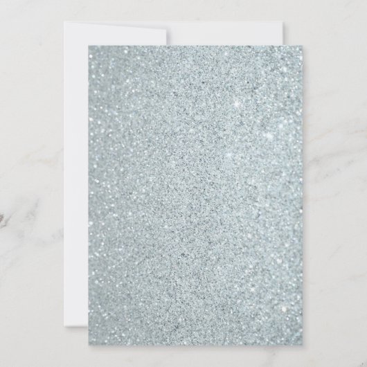 Glitter Floral Blank Invitation Kaart (Achterkant)