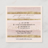 Glitter Floral Cake Bakery Vierkante Visitekaartje (Achterkant)