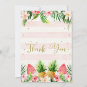 Glitter Floral Hawaiian Birthday Hartelijk dank Kaart (Achterkant)