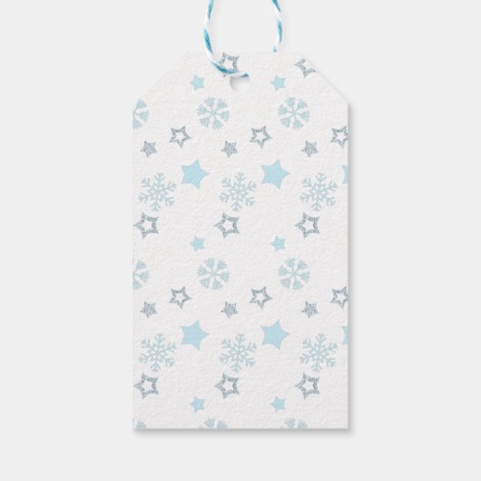 Glitter Floral Holiday Cadeaulabel (Achterkant)