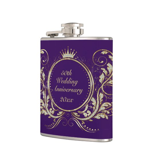 Glitter Floral Lijst Heupfles (Links)