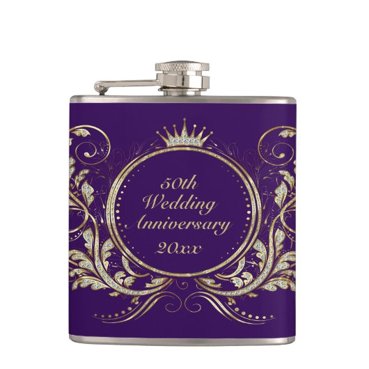 Glitter Floral Lijst Heupfles (Voorkant)