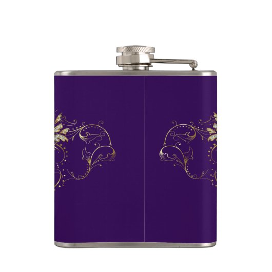 Glitter Floral Lijst Heupfles (Achterkant)