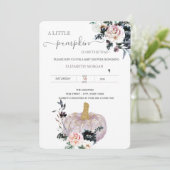 Glitter Floral Pumpkin Stippen Baby shower Kaart (Staand voorkant)