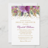Glitter Floral Sparkling Amethyst Vrijgezellenfees Kaart (Voorkant)
