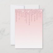 Glitter Floral Unicorn Birthday uitdrogen Kaart (Achterkant)