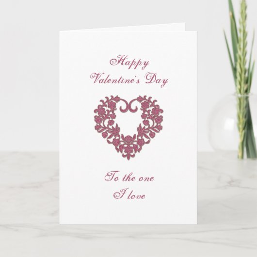 Glitter Flourish Valentine Greeting Card Feestdagen Kaart (Voorkant)