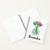  Glitter Flowers Aangepast Notitieboek (Binnen)