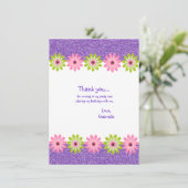 Glitter & FLowers Girls Birthday Hartelijk dank Bedankkaart (Staand voorkant)