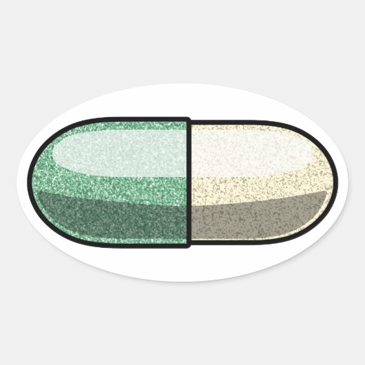 Glitter Fluoxetine Ovale Sticker (Voorkant)